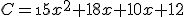  C=\15x^2+18x+10x+12